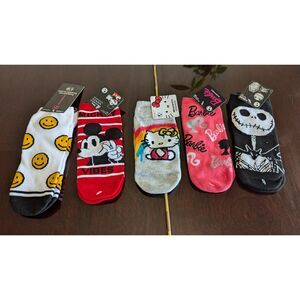 NWT  Bundle of 5 Kids No-Show Socks   Shoe Sz  4-10